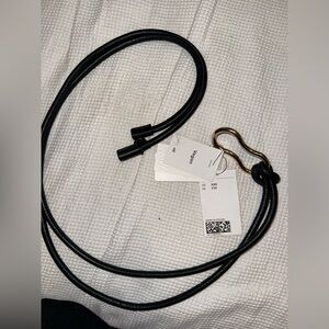 Bundle of 2 belts H&M Black Vegan Leather NWT Gold Hardware and thin black belt